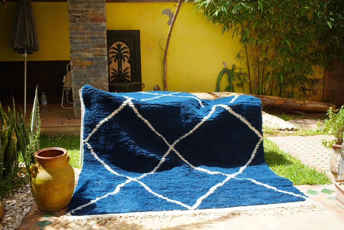 A handmade Benihaus rug in a finished interior